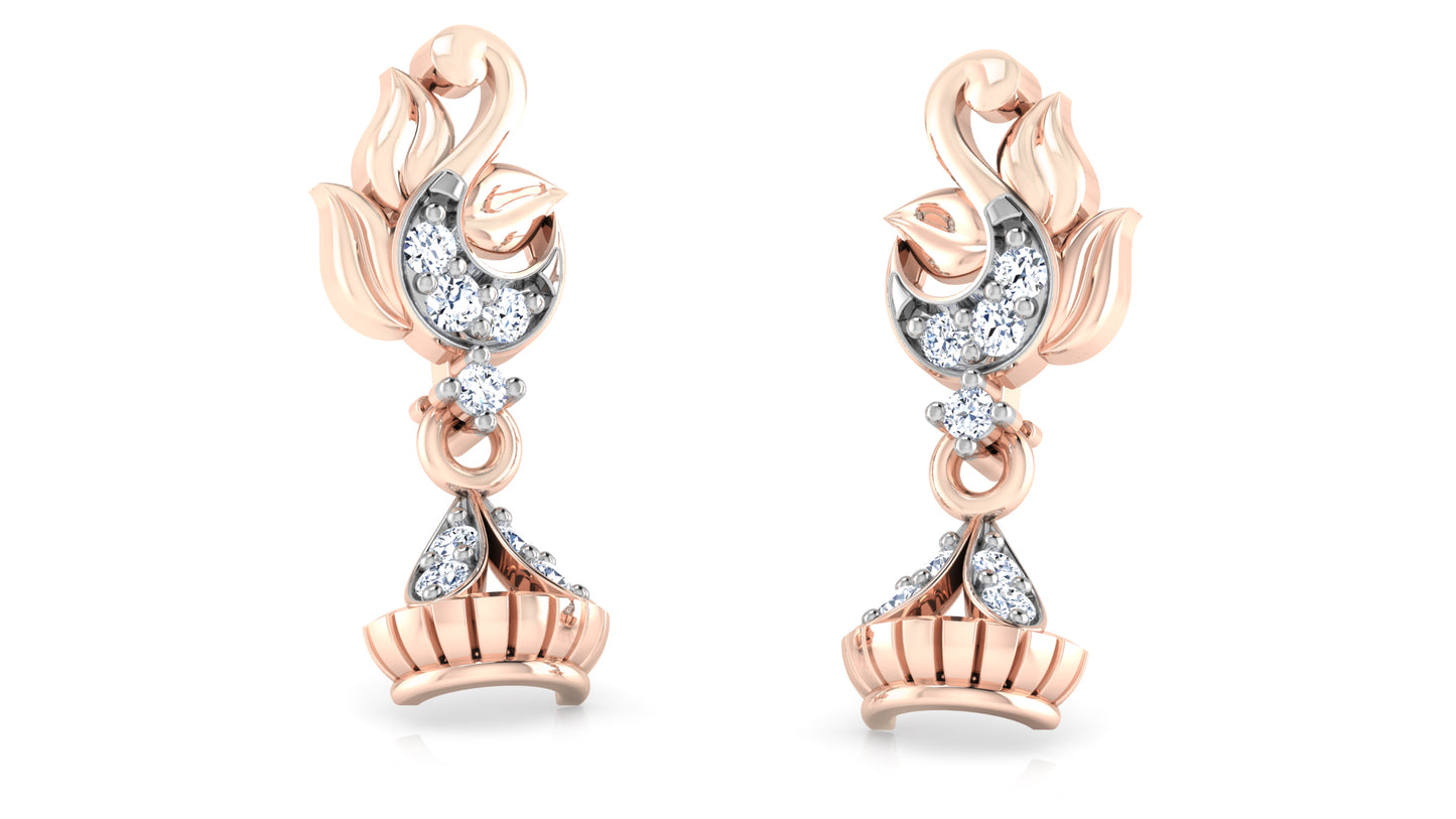 Romantic Tassels Synthetic Diamond Rose Gold Danglers 