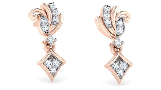 Perfect Design of Trend Setter Artificial Diamond Rose Gold Danglers 