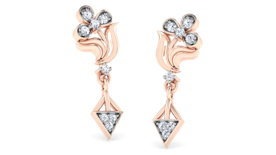  Lab Grown Diamond Rose Gold Couple Danglers