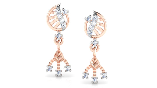 Sail Away Lab Grown Diamond Rose Gold Danglers Front view