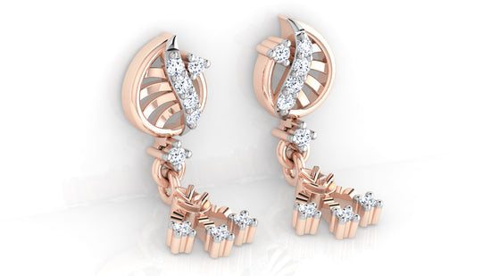 Sail Away Lab Grown Diamond Rose Gold Danglers Bottom view