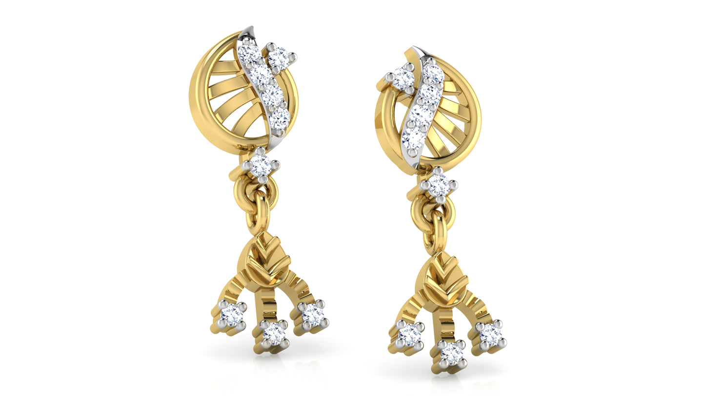 Vibrant Sail Away Lab Grown Diamond Gold Danglers 