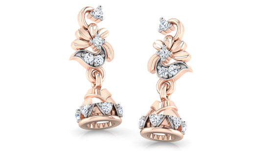 Ding Dong Lab Grown Diamond Rose Gold Danglers  Jewelry at Diahart Chennai