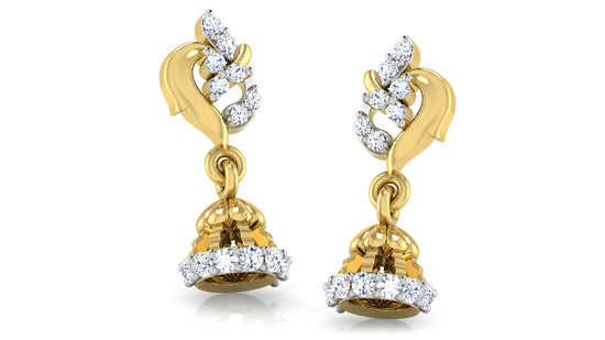 Tinkle Tankle Lab Grown Diamond Gold Danglers 