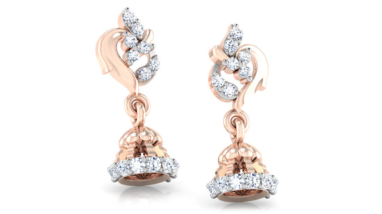 Sparkling Tinkle Tankle Lab Grown Diamond  Rose Gold Danglers 