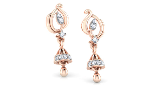 Luxury and Stylish Clang Clang Artificial Diamond Gold Danglers  