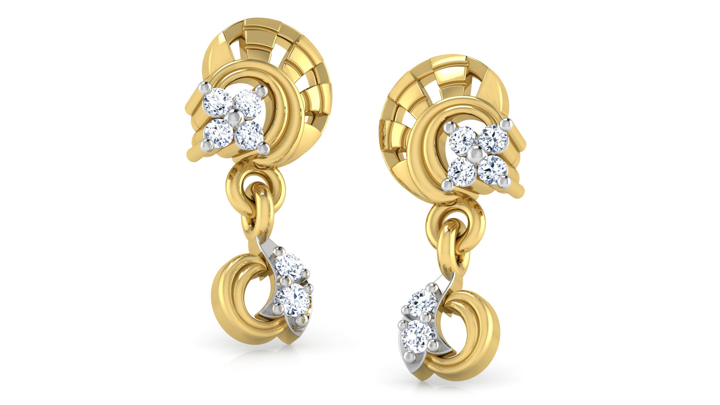 Buy Bold n Beautiful Synthetic Diamond Gold Danglers 