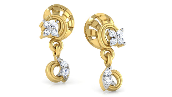 Luxury Bold n Beautiful Synthetic Diamond Gold Danglers 