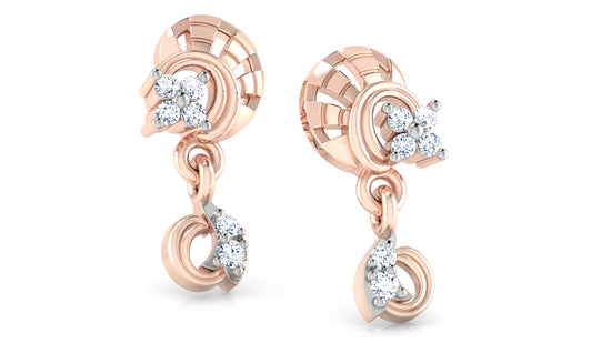 Luxury Bold n Beautiful Synthetic Diamond Rose Gold Danglers 