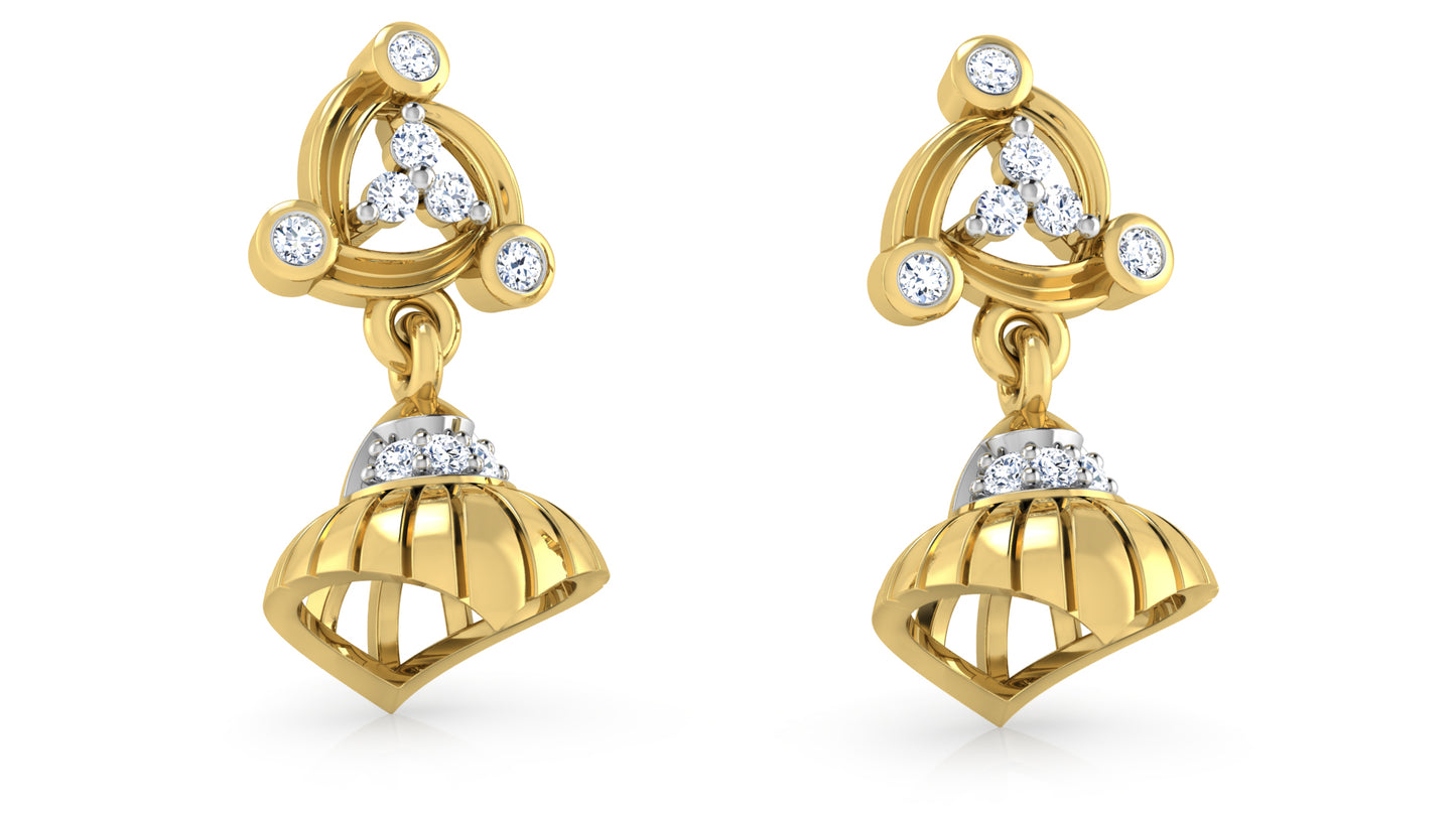 Luxury Half a Bella Artificial Diamond   Gold Danglers Jewelry  