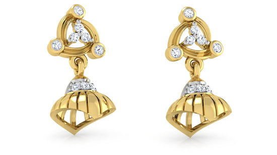 Luxury Half a Bella Artificial Diamond   Gold Danglers Jewelry  