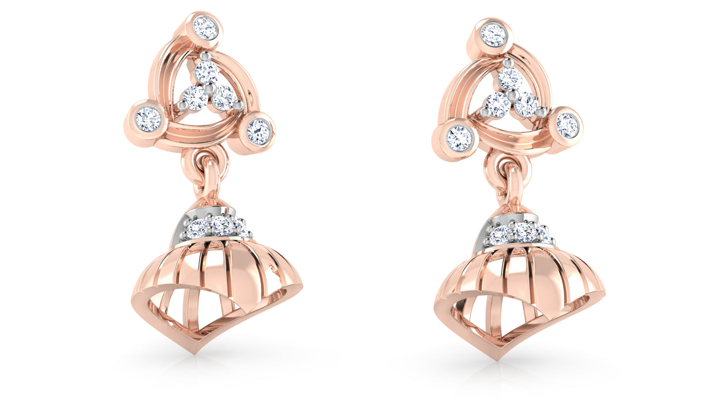 Luxury Half a Bella Artificial Diamond  Rose Gold Danglers Jewelry  