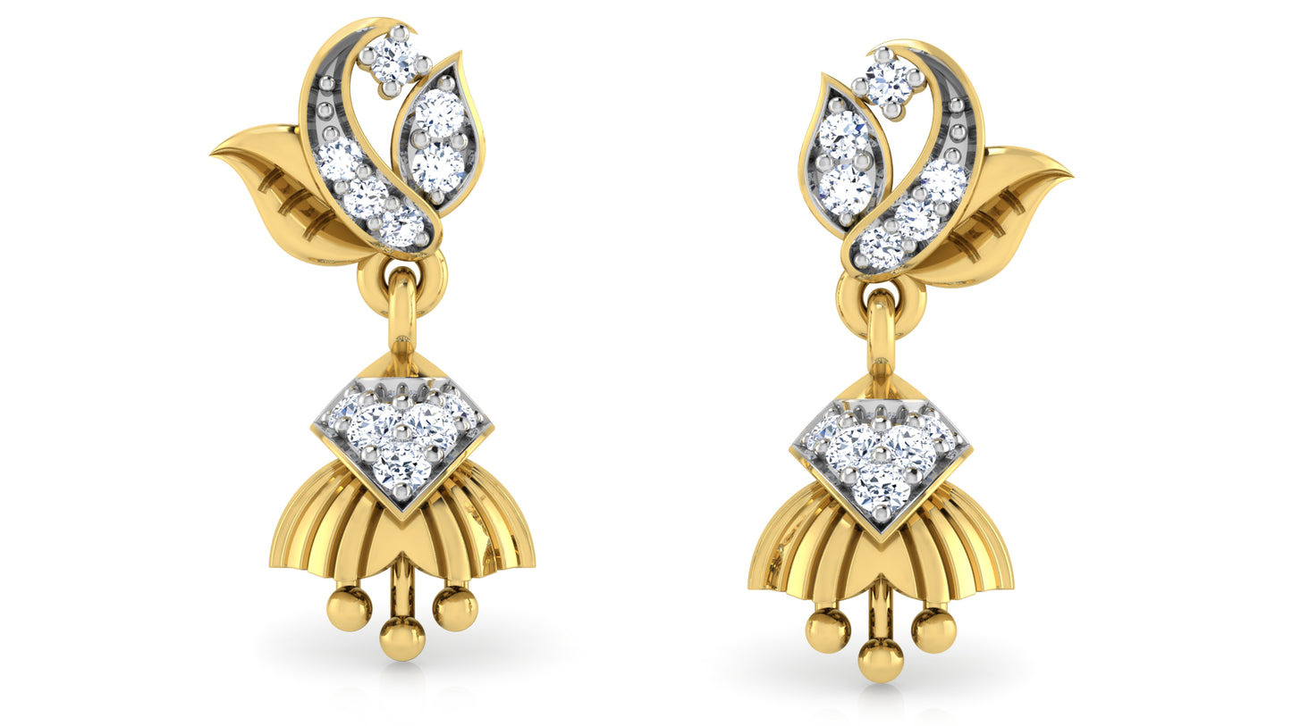 Ear Edits Synthetic Diamond Jewelry Gold Danglers 