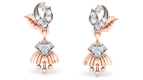 Ear Edits Synthetic Diamond Jewelry Rose Gold Danglers 