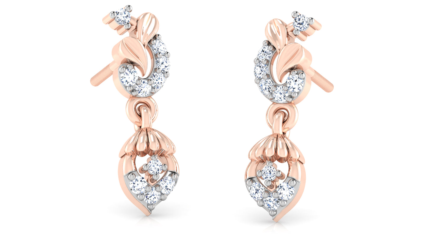 Diagold Canopy Artificial Diamond Rose Gold Danglers 