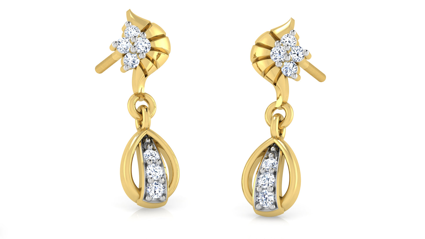 Shop Ear Charms Synthetic Diamond Gold Danglers at Diahart Chennai