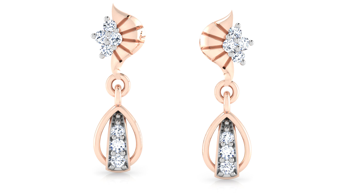 Shop Ear Charms Synthetic Diamond Rose Gold Danglers Front View