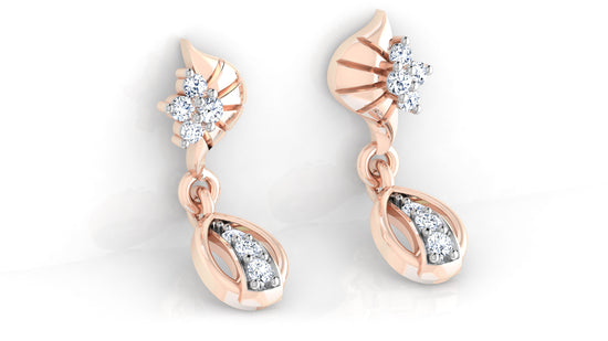 Shop Ear Charms Synthetic Diamond Rose Gold Danglers Left View