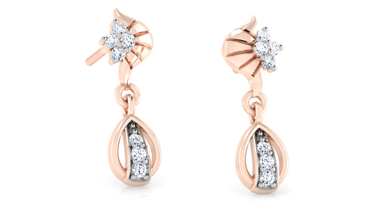 Shop Ear Charms Synthetic Diamond Rose Gold Danglers Top View