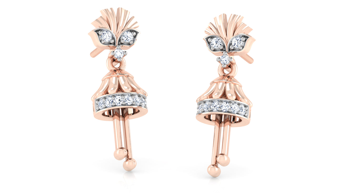 Shop Chandelier Charms Lab-Grown Diamond Rose Gold Danglers in Chennai at Diahart.