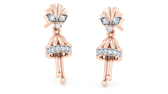 Shop Chandelier Charms Lab-Grown Diamond Rose Gold Danglers in Chennai at Diahart.