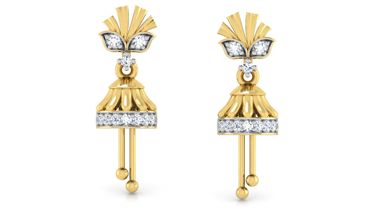 Shop Chandelier Charms Lab-Grown Diamond Gold Danglers Front View