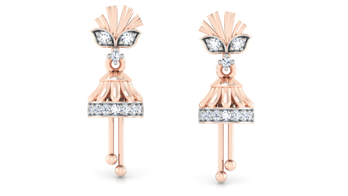 Shop Chandelier Charms Lab-Grown Diamond Rose Gold Danglers Front View