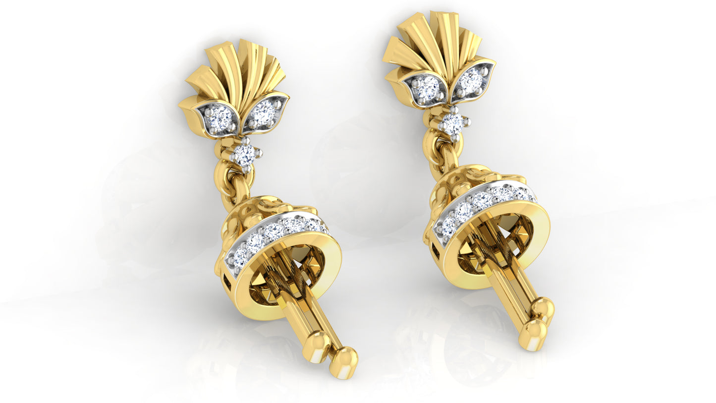 Shop Chandelier Charms Lab-Grown Diamond  Gold Danglers Bottom View