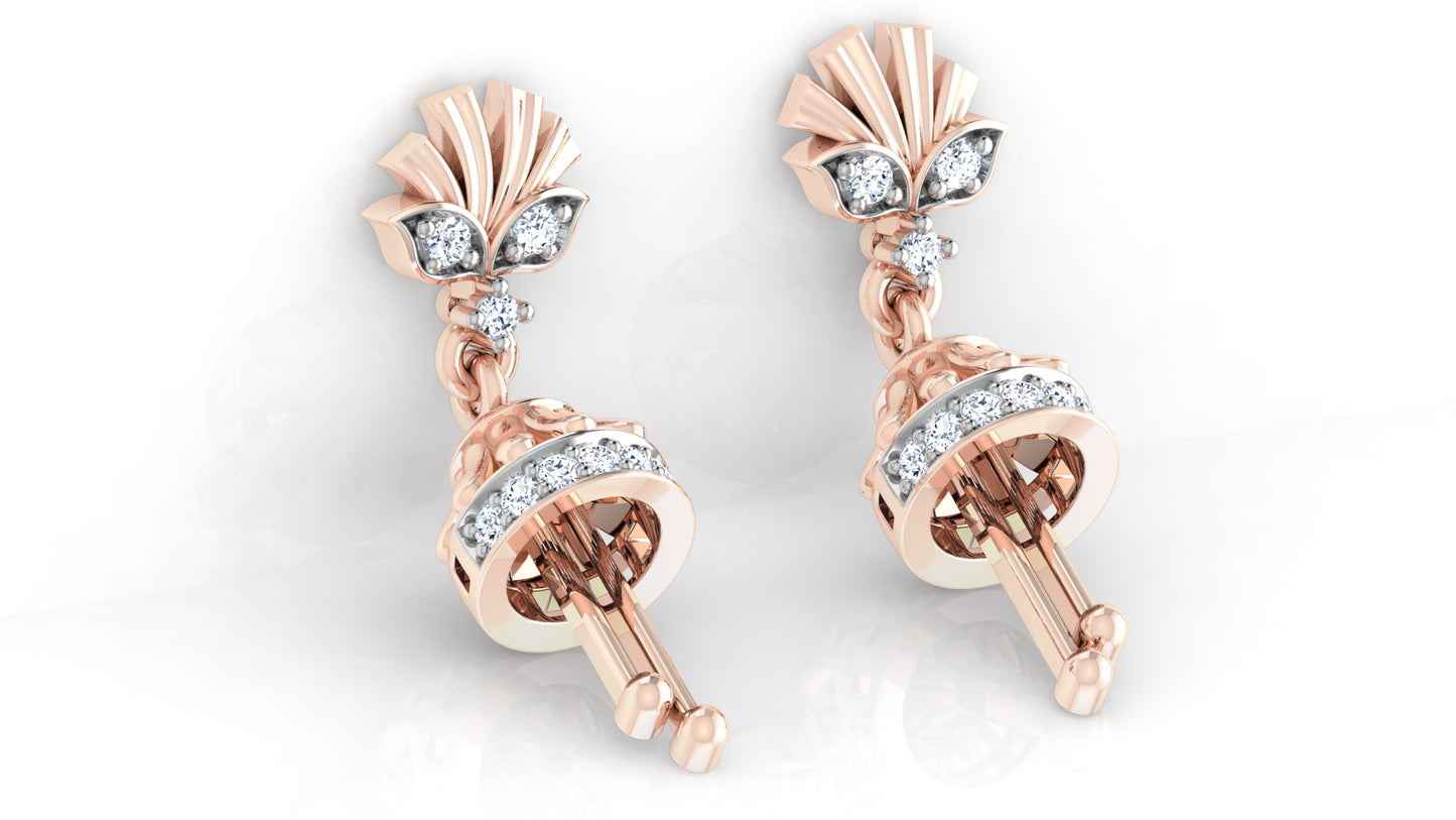 Shop Chandelier Charms Lab-Grown Diamond Rose Gold Danglers Bottom View