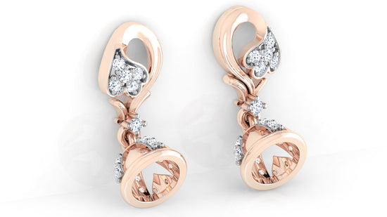 Canterbury Bells Lab-Grown Diamond Rose Gold Danglers Bottom View