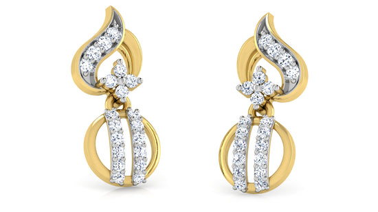 Blinga Zinga Artificial Diamond Gold Danglers.