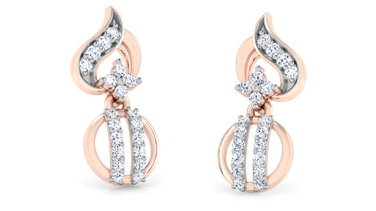 Blinga Zinga Artificial Diamond Rose Gold Danglers at Diahart.