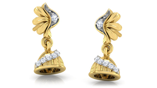 Tranquil Bells Lab Grown Diamond Jewelry Gold Danglers at Diahart.