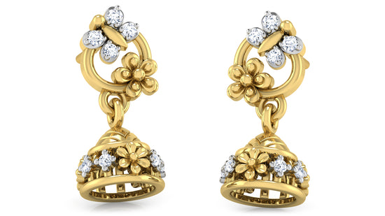 Cool n Calm Artificial Diamond Gold Danglers in Chennai - Shop at Diahart