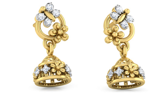 Luxury Elegance Cool n Calm Artificial Diamond Gold Danglers