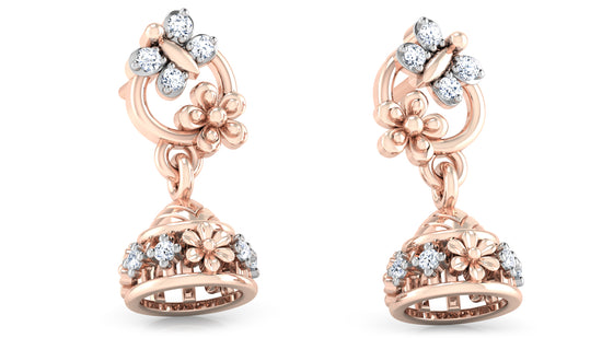 Luxury Elegance Cool n Calm Artificial Diamond Rose Gold Danglers