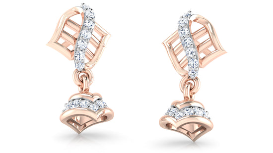 Hearty Bells Lab-Grown Diamond Rose Gold Danglers