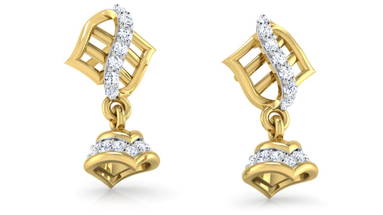 Luxury Hearty Bells Lab-Grown Diamond Gold Danglers 