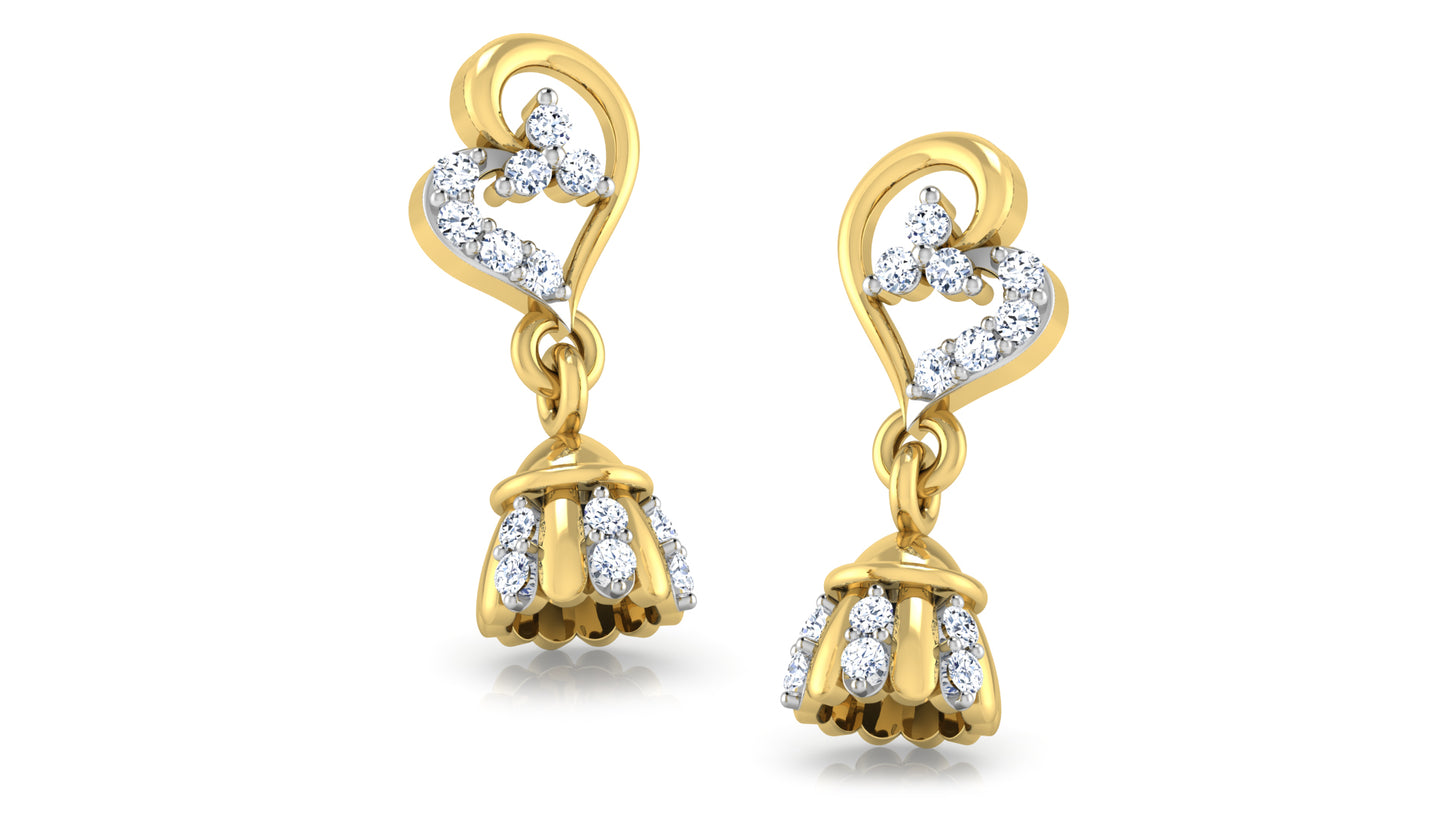 Crowny Bellalola Lab Grown Diamond Gold Danglers