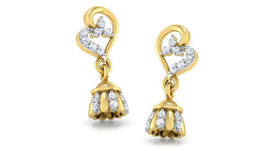 Crowny Bellalola Lab Grown Diamond Gold Danglers