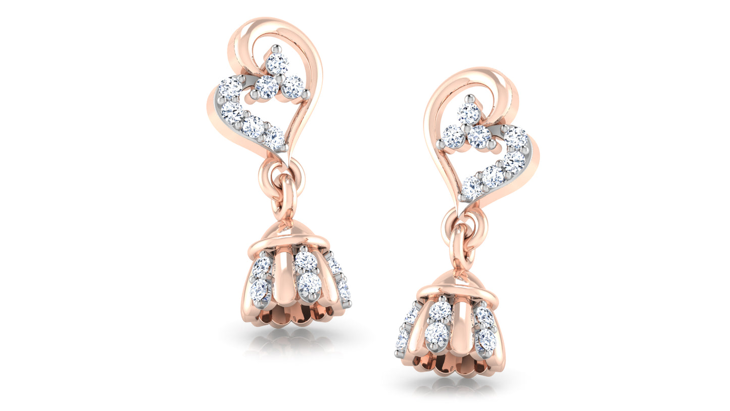 Crowny Bellalola Lab Grown Diamond Rose Gold Danglers