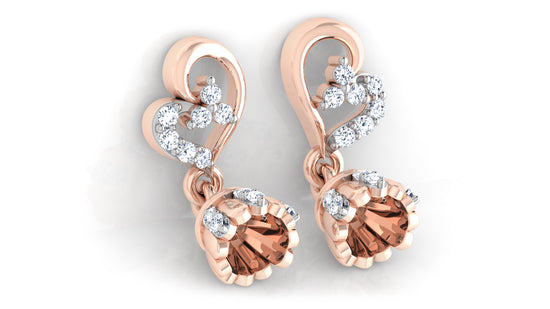 Crowny Bellalola Lab Grown Diamond Rose Gold Danglers Bottom View