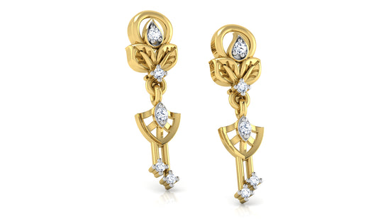 Luxury Ancient Pendulum lab grown Diamond jewellery Gold Danglers  in chennai 