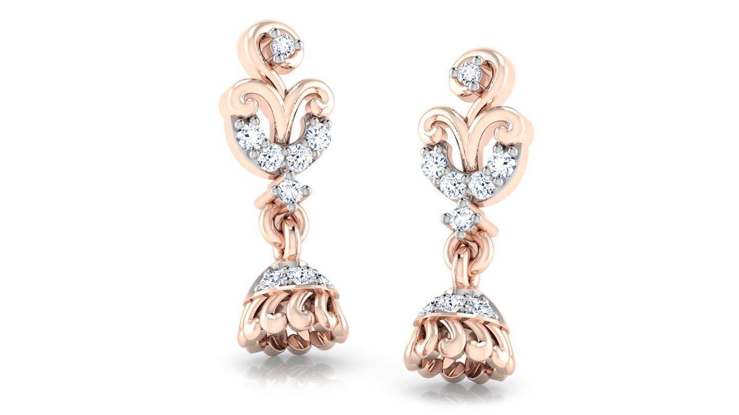 Fablous Bulbousa Frantica Lab Grown Diamond Rose Gold Danglers