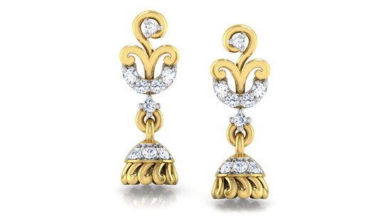 Diahart Bulbousa Frantica Lab Grown Diamond  Gold Danglers