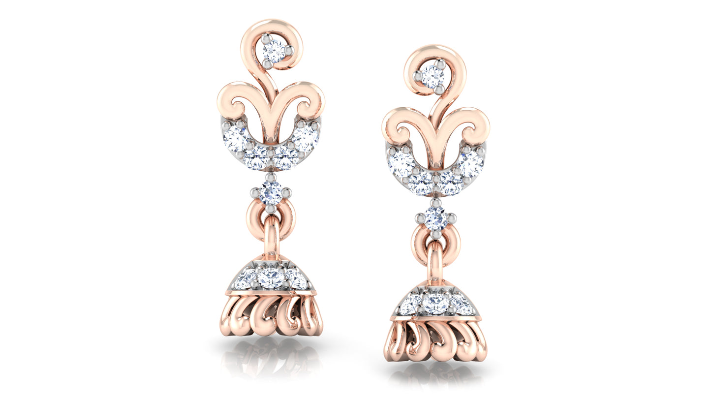 Diahart Bulbousa Frantica Lab Grown Diamond Rose Gold Danglers