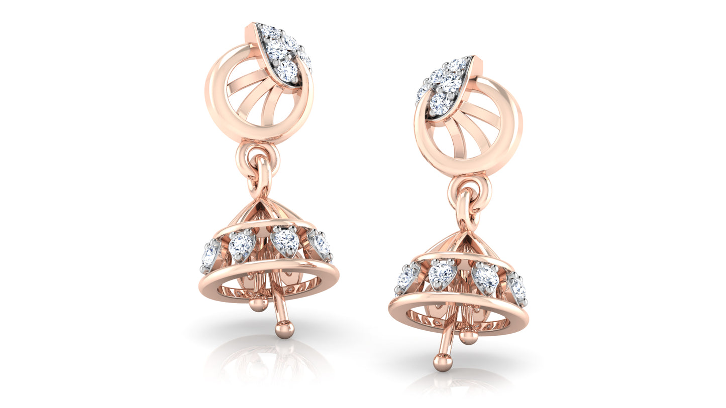 Circula Conica Lab Grown Diamond Rose Gold Danglers Bottom view