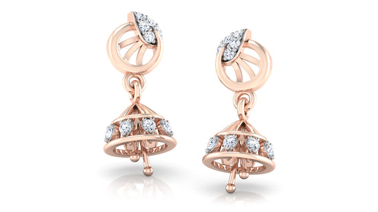 Circula Conica Lab Grown Diamond Rose Gold Danglers Bottom view