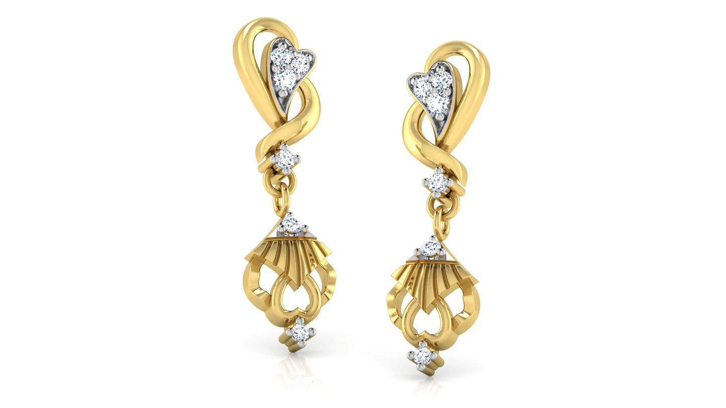 Striking Beauty Artificial Diamond Gold Danglers