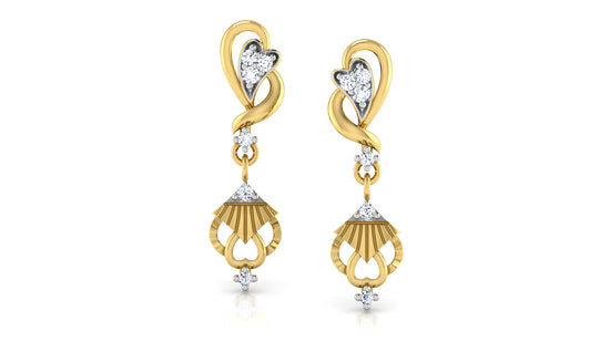 Striking Beauty Artificial Diamond Gold Danglers Main View